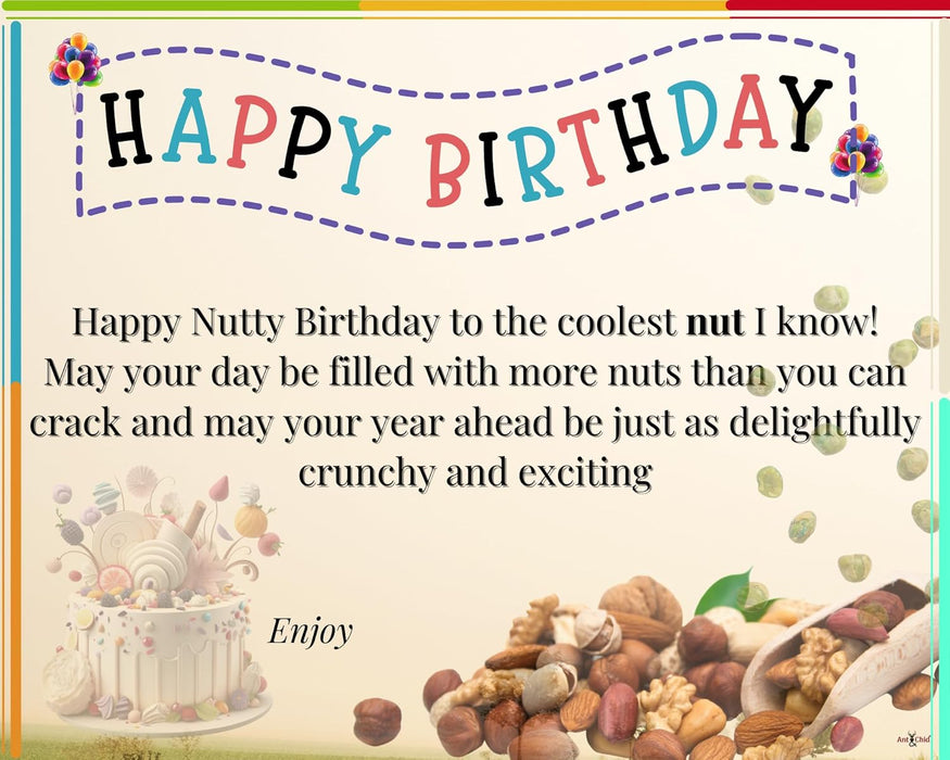 "Happy Birthday" Assorted Gourmet Nuts and Snacks Gift Set Hamper for Nut Lovers
