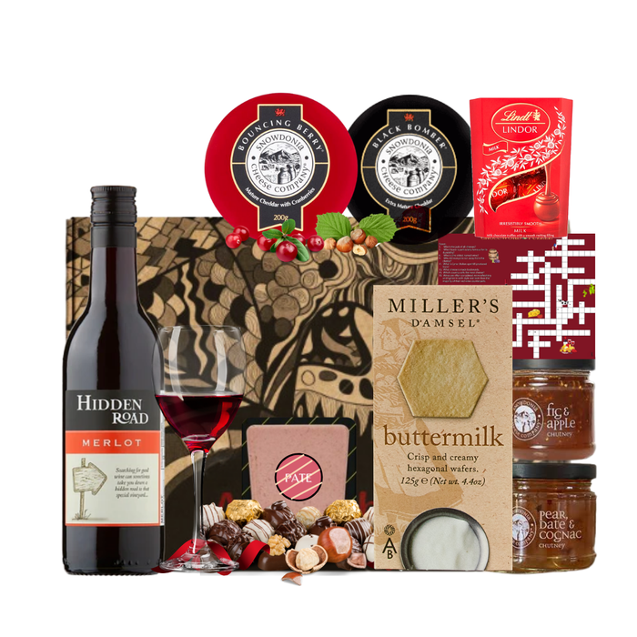 Red Wine, Chocolates and Cheese Gift Set Hamper