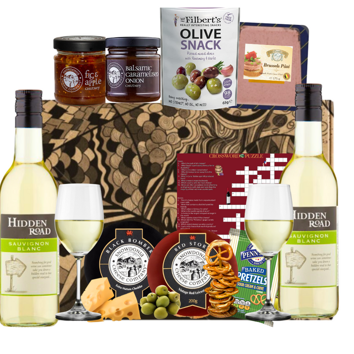 White Wine & Cheese Hamper Gift Set