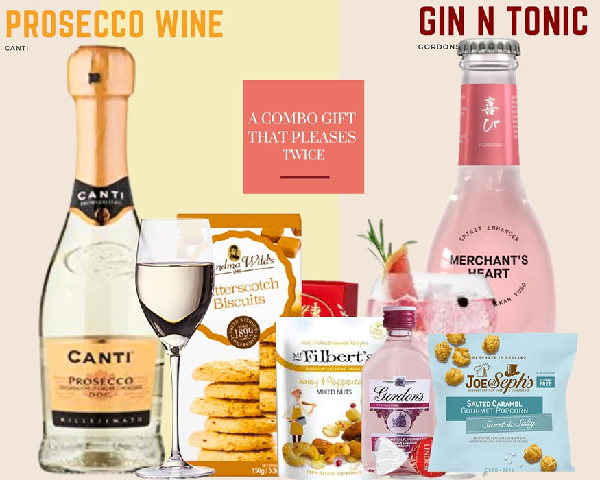 Prosecco Wine and Pink Gin and Tonic Gift Set