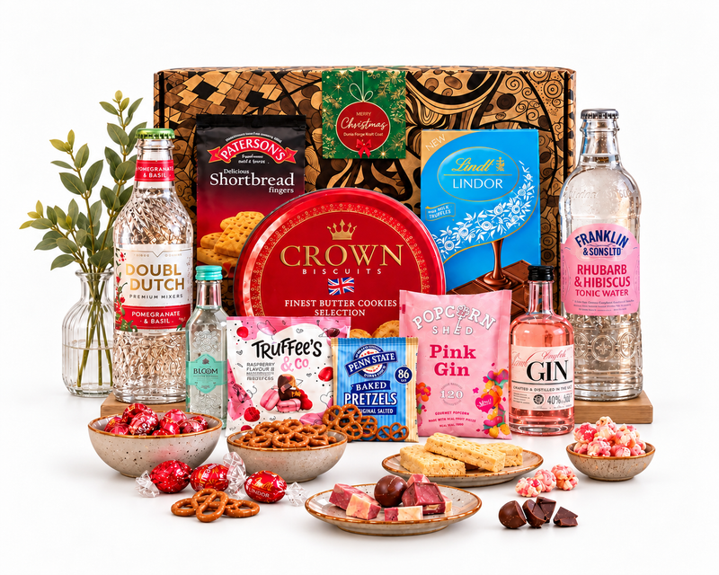 The Christmas Celebration Pink Gin & Treats Hamper