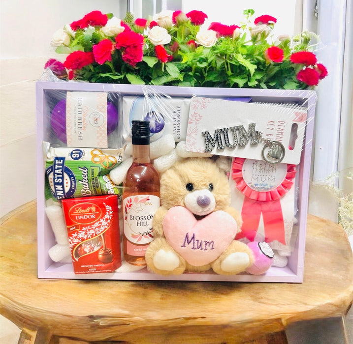 Mothers Day Rose Wine and Chocolates Gift Hamper