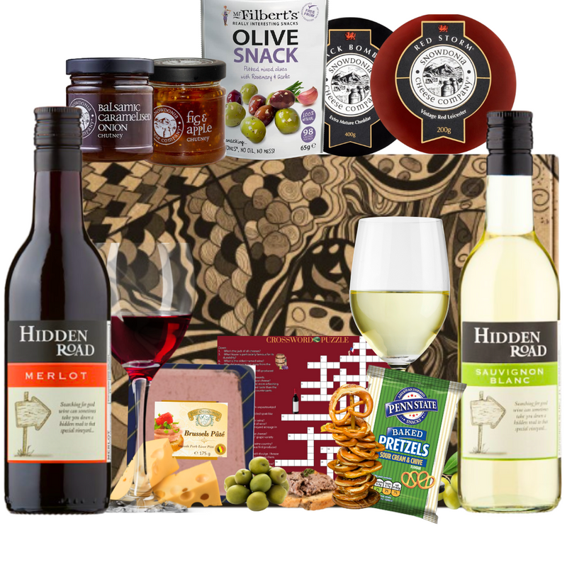Red & White Wine Cheese Gift Hamper Set