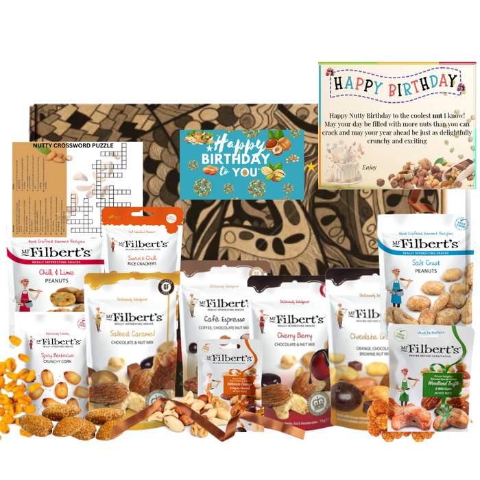 "Happy Birthday" Assorted Gourmet Nuts and Snacks Gift Set Hamper for Nut Lovers