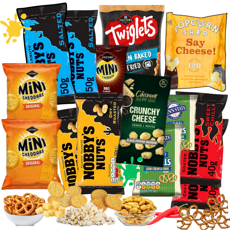 Pub Snacks Gift Hamper — Mini Cheddars, Nuts, Pretzels & More