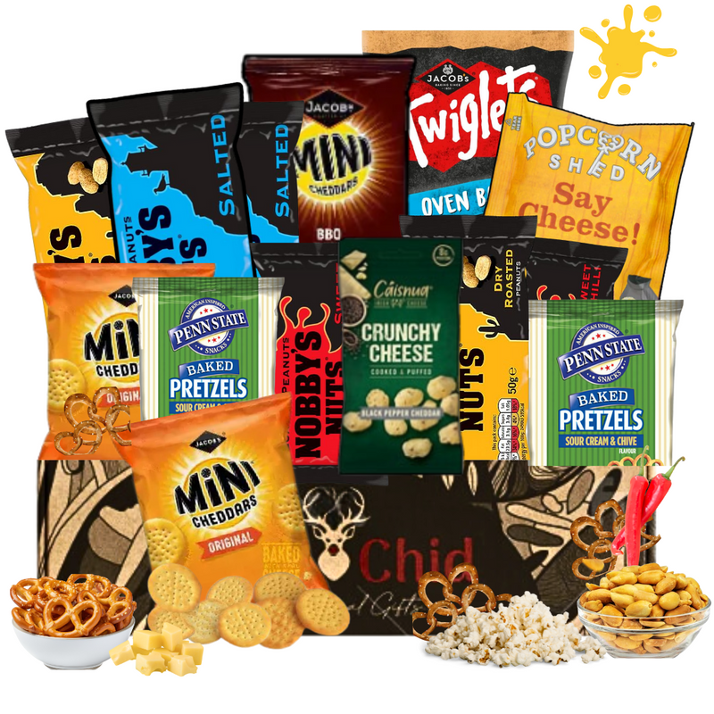 Pub Snacks Gift Hamper — Mini Cheddars, Nuts, Pretzels & More