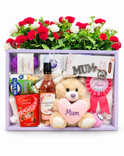 Mother's Day Rosé Wine & Chocolate Gift Hamper on white background
