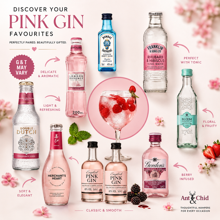 Pink gin hamper flavour and mixer selection guide