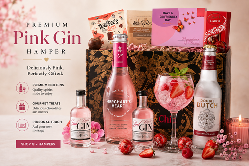 Pink Gin and Tonic Gift Hamper with chocolates and mixers