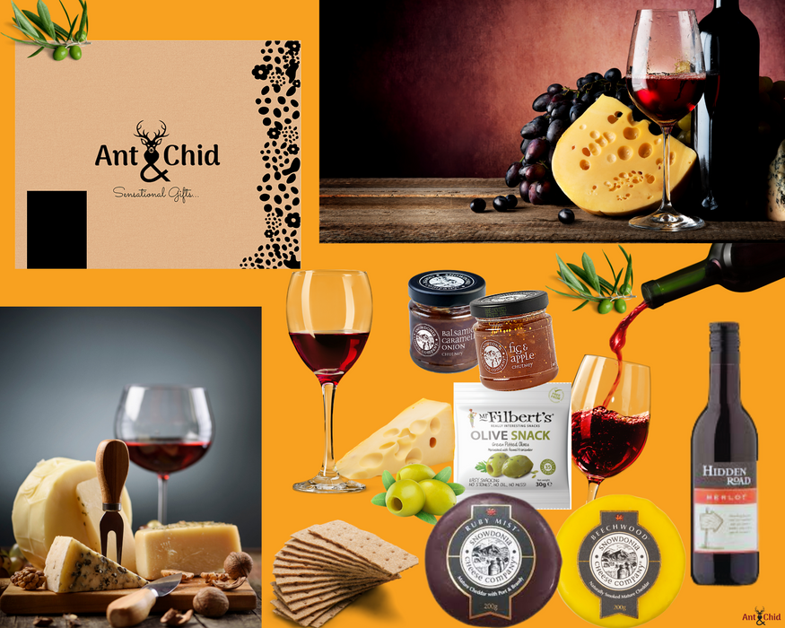 The Snowdonia Cheese and Red Wine Hamper Set